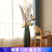 欧式花瓶落地现代美式地中海风格陶瓷颜色釉 家居客厅摆件装饰