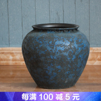 欧式花瓶三件代地中海家居摆件 景德镇熔岩釉陶瓷器 客厅饰品