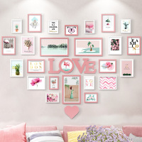 相框挂墙创意个性七寸照片墙组合免打孔爱心婚纱照像框连体挂画框