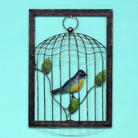 鸟笼铁艺壁挂装饰品家居客厅餐厅立体墙饰壁饰新中式茶楼墙壁布景