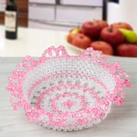 手工DIY串珠果盘纸巾盒糖果盒水果盘工艺品摆件家居饰品编织制作