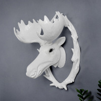 北欧仿真鹿头壁挂客厅玄关招财挂件墙壁装饰品动物头墙饰壁饰挂饰