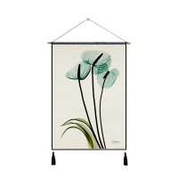 北欧装饰挂画背景墙植物现代挂布电表箱遮挡布棉麻布艺壁饰