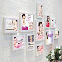 新款照片墙装饰韩式半海报眉眼唇美妆背景装饰画相框纹绣美甲创意组合照片墙
