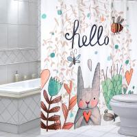 卫生间卡通涤纶防水浴帘布沐浴室加厚帘窗户挂帘遮挡帘子厕所帘