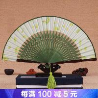 扇子古风女折扇中国风式茶香扇丝绸绢扇夏季舞蹈扇礼品扇