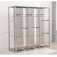 卡里鳄挂衣架子战斗服不锈钢衣架双面旋转衣架KLE—XFJ01不锈钢衣帽架落地衣服置物架加厚板材防水