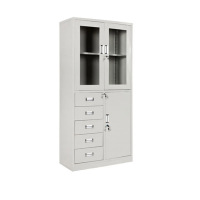 卡里鳄偏五斗文件柜KLE—PD01铁皮带锁柜