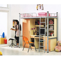 卡里鳄金属床公寓床宿舍床寝室床上下床卧室床KLE—SMC17双层床宿舍高低床带书桌衣柜书架组合