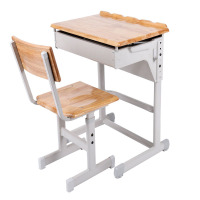 卡里鳄单人课桌椅橡木课桌椅学生课桌椅KLE—XY195中小学生培训班辅导班课桌椅学生翻盖课桌课椅