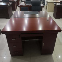 卡里鳄办公室办公桌油漆桌1600*800*760mmKLE—MGZ84贴木皮带抽屉带锁写字桌电脑桌书写台