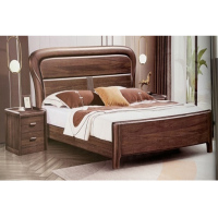 卡里鳄红色油漆木床KLE—MC204实木制现代床胡桃木床