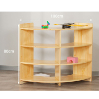 卡里鳄学校幼儿园杂物柜游戏柜玩具柜KLE—HQC07实木柜放置柜弧度45度转角柜