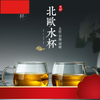 手工耐热玻璃茶具玻璃茶杯耐高温玻璃杯防爆凉水杯凉杯杯子