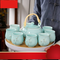 送茶托提梁壶陶瓷茶具套装家用整套功夫现代简约茶壶茶杯茶盘