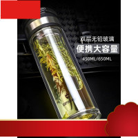 玻璃杯大容量男女士双层玻璃水杯便携泡茶杯户外运动杯子