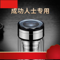 高档双层水晶玻璃杯茶水分离泡茶杯隔热男士透明绿茶水杯定制