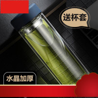 玻璃杯双层泡茶水杯便携带盖车载杯子男女有盖耐热过滤喝茶杯
