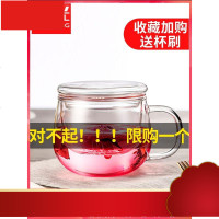 玻璃杯茶杯带把茶水分离女花茶杯过滤泡茶杯家用水杯透明杯子
