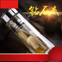 双层玻璃杯大容量透明保温杯男女高档水杯耐热水晶杯泡茶杯子