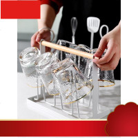 屋玻璃杯子水杯套装家用喝水泡茶杯啤酒杯ins风 简约清新森系