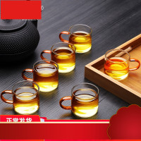 带把玻璃杯茶具单个功夫小茶杯主人杯茶碗单杯品茗杯茶盏家用