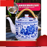 镇瓷器茶壶陶瓷大容量凉水壶大号青花瓷冷水壶提梁泡茶壶家用