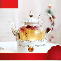 时光 花茶壶 蜡烛加热水果茶壶套装 耐热玻璃下午茶花果茶壶