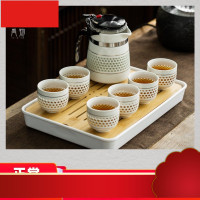 杯泡茶壶耐热过滤内胆可拆卸家用办公室陶瓷玲珑茶具套装小套