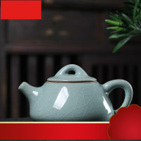 青瓷茶壶单壶陶瓷功夫茶具家用哥窑手工冰裂泡茶壶大号石瓢壶