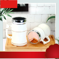 室咖啡杯茶杯创意竹节杯描金镜面盖马克杯加工logo 陶瓷杯子