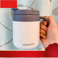 磨砂保温马克杯带盖男女办公室咖啡杯学生不锈钢家用喝水杯子