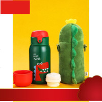 保温杯带吸管水杯两用可爱防摔小学生杯子便携幼儿园宝宝水壶