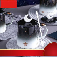 ins星空马克杯带盖勺个性潮流陶瓷水杯北欧牛奶咖啡茶水杯