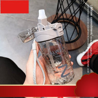 个性吸管水杯大人ins风夏季男女学生塑料杯简约潮流随手杯子