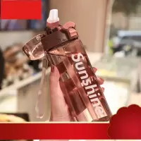运动水杯便携网红ins吸管杯大人少女生便携防摔健身塑料杯子