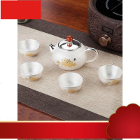 银茶壶家用银壶纯银999烧水壶云南手工一张打功夫银茶具套装