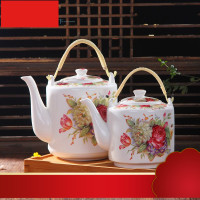 镇陶瓷茶壶大容量凉水壶陶瓷冷水壶耐热瓷壶提梁壶泡茶壶家用
