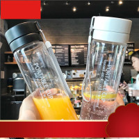 简约运动大容量塑料杯男女学生情侣便携带茶隔清新随手水杯子