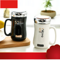 杯子一对创意简约大容量早餐陶瓷杯咖啡牛奶杯马克杯带盖水杯