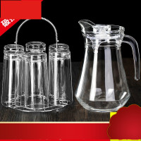 玻璃杯子套装水杯耐热透明饮料啤酒杯客厅带把喝水凉茶杯水壶