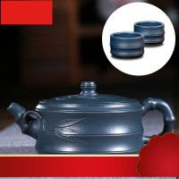 居 宜兴名家全手工紫砂壶 竹器茶壶茶具 民国绿泥竹段壶250毫升