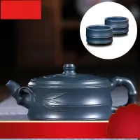 居 宜兴名家全手工紫砂壶 竹器茶壶茶具 民国绿泥竹段壶250毫升