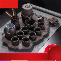 品 紫砂功夫茶具套装半自动懒人泡茶器紫砂干泡台陶瓷茶具茶盘茶托整套