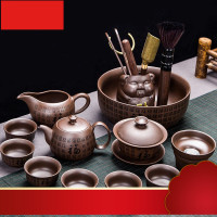 原矿紫砂功夫茶具套装家用陶瓷泡茶壶杯复古现代简约茶道盖碗