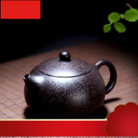紫砂壶宜兴原矿茶壶茶具 名家李晓璐全手工 颗粒感紫砂 黑金砂西施壶