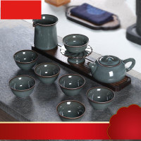 青瓷手工茶具套装家用高档哥窑铁胎冰裂陶瓷功夫茶具整套茶壶