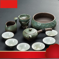 功夫茶具套装整套茶盘家用简约陶瓷茶杯茶壶粗陶现公客厅