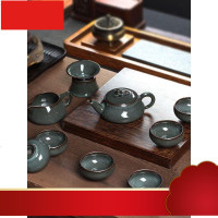 青瓷整套高档功夫茶具手工哥窑铁胎冰裂茶壶茶杯套装家用陶瓷