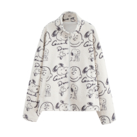 YUANSUPROPHET国潮秋季羊羔绒卡通动漫情侣外套宽松情侣慵懒拉链夹克男夹克